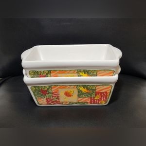 Vintage Garden Ridge Fall Harvest Mini Loaf Pans Set of 2 Autumn Baking Dishes